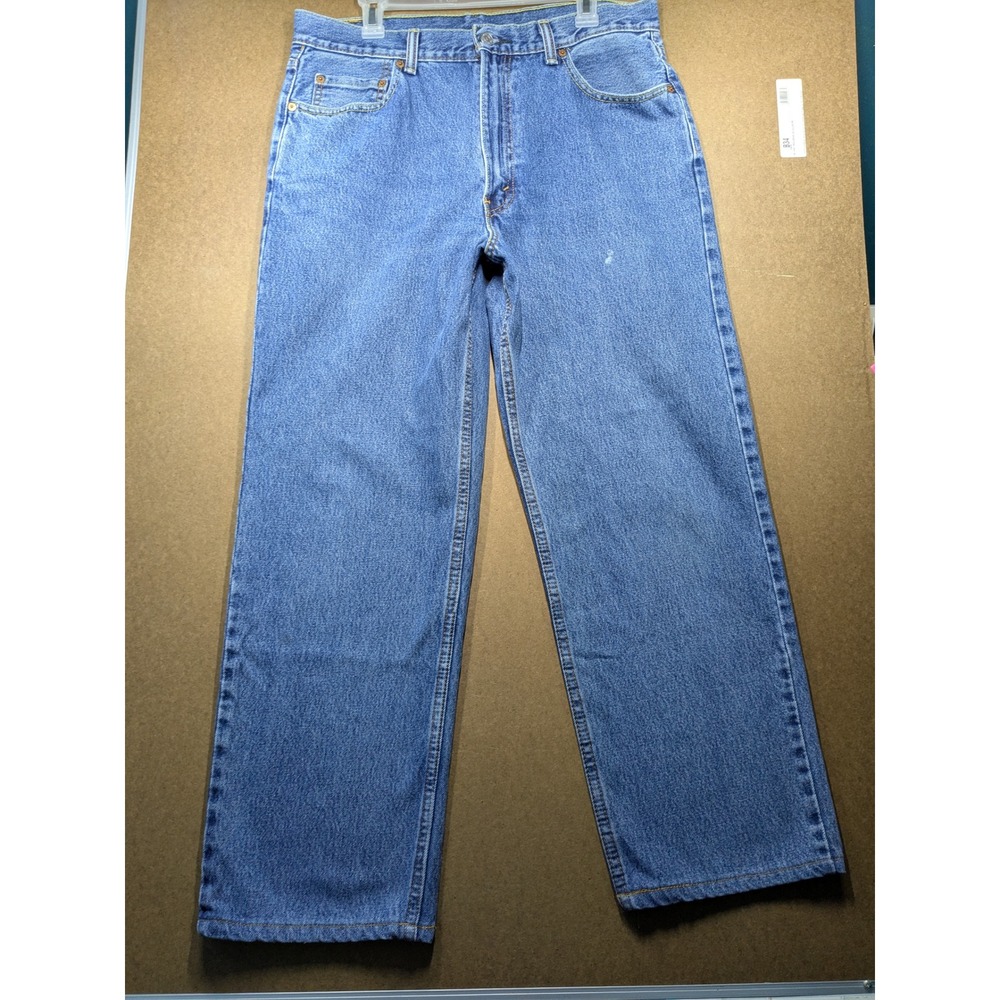 Lot of 2 Levis 550 Relaxed Fit Jeans Mens 36x30 Blue Denim Modified Hem - Picture 2 of 16